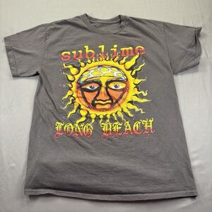Sublime Long Beach Sun Mens Medium Gray Graphic Band T-shirt